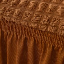 1pc Solid Color Bubble Chiffon Skirt Style Sofa Cover, Non-Slip Breathable Stretchy Sofa Slipcover, Dust-Proof Furniture Protector, Pet Friendly For Bedroom, Office, Living Room Decor