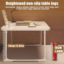 Laptop Bed Table, Laptop Desk For Bed, Foldable Laptop Bed Desk With USB Charge Port, Handle, Desktop Card Slot, Cup Slot, Side Drawer, Portable Laptop Table For Bed Eating Reading Working