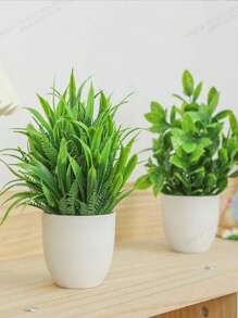 4pcs Artificial Small Potted Plants, Indoor Fake Flowers For Home Decor, Small Artificial Flowers For House, Window, Bathroom, Wall, Desk Office, Kitchen, Farm, Valentine's Day Party Decor