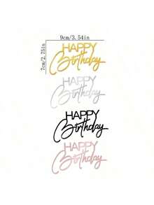 1件/3件/6件 金色與黑色生日快樂蛋糕裝飾插牌，適用於生日派對蛋糕裝飾 - 彩色 - 查看 5