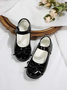 黑色漆皮亮面性能鞋、公主鞋、软底休闲鞋、圆头平底鞋 - 黑色 - 查看 4