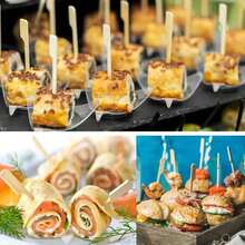 100 件竹签 - 宽扁木签，适用于烧烤、烤肉、开胃菜和熟食 - 适合家庭晚餐、三明治、水果鸡尾酒等 - 熟食配件 | 装饰性烤串 | 木签、竹签 - 彩色 - 查看 9