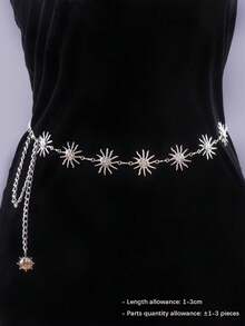 1 件优雅时尚向日葵腰链，适合海滩、派对、度假和日常穿着 - 銀色 - 查看 1