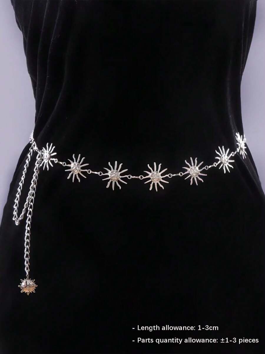 1 件优雅时尚向日葵腰链，适合海滩、派对、度假和日常穿着 - 銀色 - 查看 1