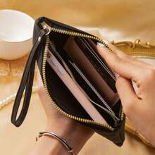 Fashion Minimalist Letter Print With Wrist Strap Slim Portable Zipper Clutch With Card Slots Suitable For Everyday Use Gift For Mom/Women/Girls Business & Casual Wallet For Women Wallet Purse Wallet Long Wallet Wristlet Wallet