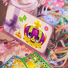 8/16/24/32pcs Children Face Stickers, 8 Different Cartoon Crown Patterns, Girls Theme Design, Suitable For Children's Birthday Party Gifts And Craft Activities - Multicolor - View 8