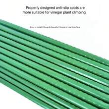 21pcs 1.1mm Durable Metal Trellis Stakes - Garden Stakes For Tomato, Grape, Passion Fruit Vines Support - Greenhouse & Outdoor Gardening Essential, Sturdy Support Tool, PET Coated Metal Core, Anti-Corrosion, Easy To Insert For Climbing Plants, Vines, Fruits And Vegetables