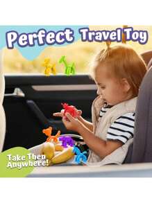 Interactive Silicone Suction Cup Animal Toys For Kids Sensory Play & Travel-Friendly - Ideal For Birthday - Assorted Colors