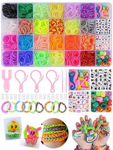 1000 件/7500 件 DIY 橡皮筋手链、项链、钥匙扣套件，适合橡皮筋工艺爱好者、创意日常和礼品场合，适合圣诞节、节日和生日礼物