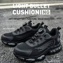 Vatertags Geschenk 1 Paar schwarze leichte Sicherheitsschuhe mit Stahlkappe für Herren und Damen, atmungsaktive Stahlkappen Trainer Schuhe mit Gummisohle für Outdoor Arbeit, Sportschuhe, zum Schutz vor Aufprall und Durchstich, geeignet für Lagerhäuser, Gärtnerei, Schmiedewerkstatt