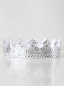 2pcs/1pc Adult Gold Crown, Rhinestone Prince Costume, Headpiece, Cake Topper, Birthday Party Crown, Gift For Mom On Valentine's Day Or Mother's Day, Holiday Party Dress Up Accessories