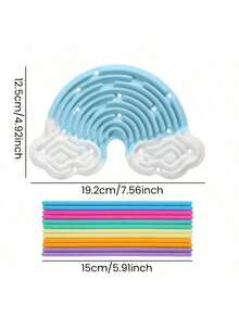 Placa de Atividade Sensorial, Brinquedos Fidget de Silicone para Silêncio, Ansiedade, TDAH e | Brinquedo Fidget Silencioso para Adultos - Multicolorido - Visão 4