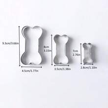 Dog Bone-Shaped Biscuit Cutting Mold, Cake Cutter, Biscuit Mold, Baking Tools, Kitchen Accessories. - Silver - View 3