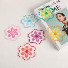 1pc Acrylic Coaster, Heat-Resistant Non-Slip Coaster, Floral Transparent Coaster - Multicolor - View 6