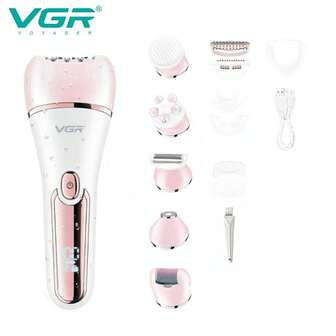  VGR IPX7 Waterproof 6in1 Grooming Kit Lady Shaver Epilator Rechargeable Foot Callus Remover V-733