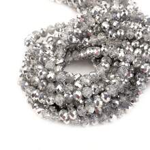 1 件部分电镀银刻面算盘水晶扁珠，3/4/6/8 毫米，时尚百搭手工 DIY 串珠，适用于手链、项链、珠宝、手机链、钥匙扣批发珠子 - 半電鍍銀色 - 查看 5