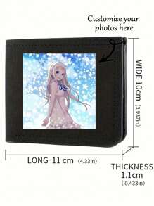 1pc Customizable Ultra-Thin Canvas Wallet - Ultra-Thin Multi-Function Card Holder In Black, Blue And Gray, Polyester Blend, Streetwear Style, Non-Washable - Ideal For Business And Everyday Use, Can Be Given As Gifts To Loved Ones, Girlfriends, Friends, And Parents