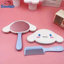 Sanrio [Cute Sanrio Hair Comb Set] Sanrio Hello Kitty & My Melody Kuromi Travel Hair Comb Set With Makeup Mirror | Cute, Compact For Home Daily Styling & Outdoor Travel Use, Ideal For Girls' Gifts, Valentine's Day, Gift For Mom And Girlfriend, Daily Use, Surprise Box Easter Gifts