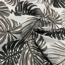 Gorgurinho Fabric 1.50m Wide For Cushions And Towels - Floral Costela de Adão Cinza e Prata - 查看 1