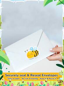 Rollo de 500 unidades de pegatinas autoadhesivas con forma de abeja de dibujos animados, pequeñas abejas trabajadoras como recompensa del maestro, incentivo escolar, rollo de pegatinas de dibujos animados DIY, pegatinas de PVC resistentes al agua, útiles escolares, vuelta al cole - Multicolor - Ver 3