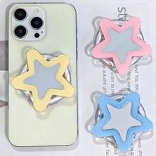 Creative Five-Pointed Star Mirror - Mobile Phone Airbag Holder - Magnetic, Retractable And Rotatable - Office Desk Mobile Phone Support Holder - Simple Portable Makeup Mirror - Multicolor - View 3