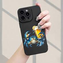 Stylish Crab Beer Mobile Phone Case For IPhone 16 Pro Max/ 16 Plus/ 16 Pro/ 16/ 15 Pro Max/ 15 Plus/ 15 Pro/ 15/ 14 Pro Max/ 14 Plus/ 14 Pro/ 14/ 13 Pro Max/ 13 Pro/ 13/ 12 Pro Max/ 12 Pro/ 12/ 11 Pro Max/ 11 Pro/ 11/ Xs Max/ Xr/ X/ Shock-Proof And Anti-Fouling Soft - Black - View 3