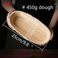 1pc, Bread Proofing Basket, Oval Bread Proofing Basket With Proofing Interlining, Leavening Basket Natural Rattan Bowl For Sourdough Bread Dough For Bread Making Baking Fermentation, Baking Tools, Kitchen Gadgets, Kitchen Accessories - White - View 3