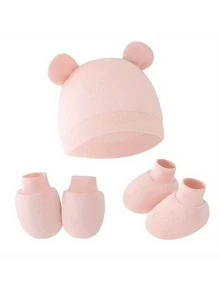 三件套个性化新生儿帽子手套套装，帽子上可定制宝宝名字，防刮保暖，四季皆宜，是婴儿派对、新生儿或婴幼儿的理想礼物，也是圣诞节礼物的理想选择。 - 彩色 - 查看 7