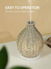 ellestfun 1pc USB 5V 80ml PP Simulation Rattan Weaving Process Ultrasonic Aromatherapy Humidifier, Suitable For Small Room Aroma Diffuser