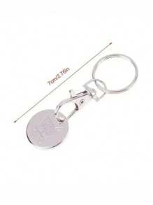 3/2/1pc Shopping Cart Token Supermarket Trolley, Metal Stainless Steel Keychain, Keyring Decoration With Trolley Unlocking Key, Keyring Accessory