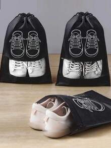 20/10/5/1pc Shoes Storage Bag,Travel Shoe Bags, Closet Organizer, Non-Woven Travel Portable Bag, Waterproof Pocket, Clothing Classified Hanging Bag Large Transparent Travel Drawstring Shoe Bags, Waterproof And Dustproof, Portable Travel Organizer Drawstring Shoes Pouch Shoes Cover Dust-Proof For Men For Women Packing Cubes Travel Essential Cruise Essentials Vacation Essentials - Grey - View 2