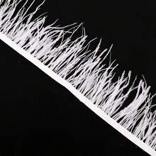 100CM(39.37") Artificial White Feathers Trim Sewing Clothing Accessories Plumes Ribbon Wedding Dress DIY Crafts Fringe Party Home Bag Decoration 8-10cm/3-4inch - Multicolor - View 4