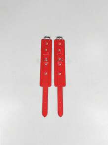 1/2pcs Fashionable Leather Bracelet With Square & Round Rivets, Non-Mainstream Punk Rock Style, Suitable For Daily Wear