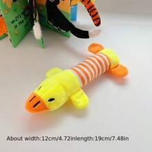 Plush Squeaky Dog Chew Toy - Durable, Soft, And Bite-Resistant Stuffed Animal In Pink & Gray/Blue Stripes - Ideal For All Aggressive Chewers, Small To Large Breeds, Dog Toys For Aggressive Chewers