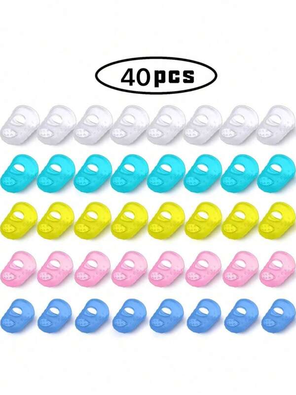 40 Pieces Guitar Fingertip Protectors Silicone Finger Guards Anti-Slip Finger Protection Covers Caps For Stringed Instruments Guitar Mandolin Bass Counting Sewing, 5 Sizes,Guitar,Bass Guitar,Electric Guitar