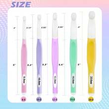 Lewhoo Large Sizes Crochet Hook Ergonomic Crochet Hooks Set,Big Crochet Hooks 8mm 10m 12mm 15mm 20mm - Grey8.0~20.0mm - View 5