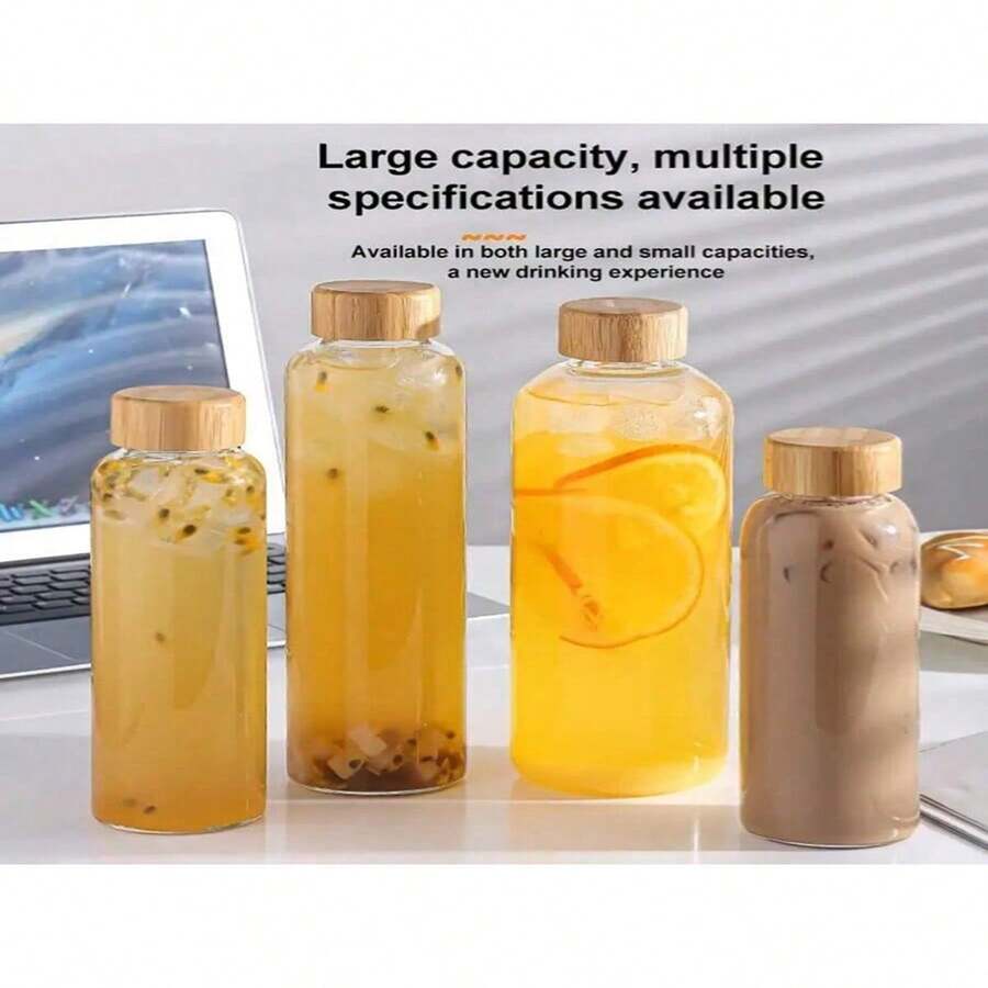 Bình đựng nước thủy tinh nắp thép không gỉ 16,90/33,81 oz & nắp tre, có thể tái sử dụng khi đi du lịch và đựng đồ uống, nước ép, sinh tố, Kombucha, trà, chống rò rỉ 100%, đựng đồ uống trong tủ lạnh, chất liệu thủy tinh chịu nhiệt độ cao, quà tặng hoàn hảo cho Halloween/Giáng sinh - trắng - Xem 1