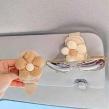 Blumen Auto Brillen Clip Brillenhalter Sonnenblenden Clip Multifunktional Kartenklemme Aufbewahrungsklemme für Auto für Frauen Aufbewahrungsorganizer Reiseaccessoires Schulanfang Studentenwohnheim Aufbewahrung