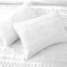 Dark Grey Quilt King Size Bedding Sets With Pillow Shams, Lightweight Soft Bedspread Coverlet, Quilted Blanket Thin Comforter Bed Cover, All Season Spring Summer, 3 Pieces, 104x90 Inches - 波西米亞白色 - 查看 4