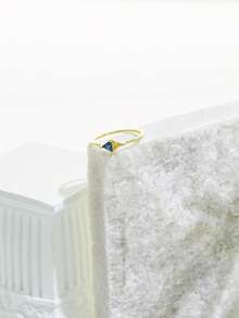 Custom S925 Sterling Silver Triangle Birthstone Ring - An Elegant Choice, Ideal Gift For Lover, Friend Or Family. Suitable For Birthday, Anniversary, Valentine's Day, Christmas Or Any Memorable Occasion. This Ring Features A Distinctive Design With A Customizable Triangle-Shaped Gemstone.