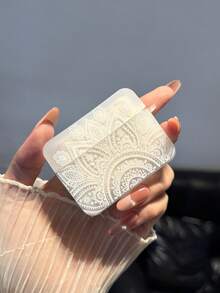 1 Stück vintage, eleganter Kopfhörer Abdeckung mit Blumenmuster - Weiss - Übersicht 2