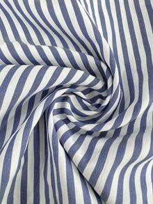 Plus Size Minimalist Striped Dress - Blue - View 6