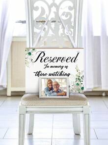 纪念逝去亲人的牌匾，木质婚礼仪式纪念牌，天堂生命庆典，餐厅座位横幅（桉树）