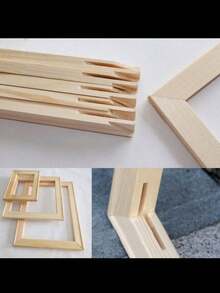 DIY木框套装，可选尺寸：30x40厘米、40x50厘米、50x70厘米，适用于油画画布，松木框架，墙面装饰画，钻石画，榫卯结构木条，加厚笔触，拉紧钢丝框架，内框可用于练习，家居装饰礼品，生日/毕业礼物 - 松木 - 查看 7