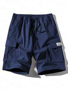 Bộ 3 quần short nam dáng cargo nhẹ, dài 15cm - eo có dây rút, thoáng khí, thích hợp cho mùa hè, hoạt động ngoài trời và thể thao, có túi xéo. - màu đen - Xem 5