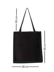 Plain 100% Cotton Ecobag, Black Color - màu đen - Xem 2