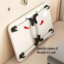 1pcs Laptop Bed Table Tray Rack With Cup Holder/Drawer For Bed/Sofa/Couch/Den/Reading/Writing On Low Living Room Floor, Large Portable Foldable Lap Table Bed Tray For Dining And Laptop (White)