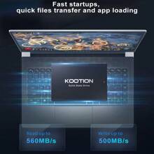 KOOTION KOOTION 512GB 256G 128G Internal SSD SATA III 6Gb/S 2.5" Solid State Drive 3D NAND Flash Advanced SSD Hard Drive Up To 550MB/S SATA 3 SSD Upgrade Performance For PC Laptop