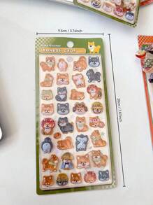 3D Embossed Fun Acrylic Diamond Stickers, Sushi Shiba Inu Handmade DIY Decorative Embossed Quirky Stickers