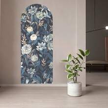 黑色背景奢华玫瑰绣球花墙贴，可移除装饰性 PVC 墙壁壁画，适用于酒店、住宅、办公室、客厅、入口、卧室房间装饰墙面装饰个性化贴纸